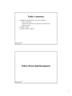 Fabry-Perot interferometers - Massachusetts Institute of …