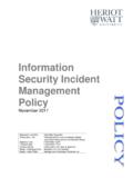 Information Security Incident Management Policy