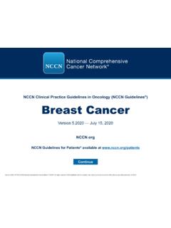 NCCN Clinical Practice Guidelines in Oncology (NCCN ...