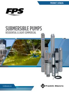 SUBMERSIBLE PUMPS - Franklin Electric