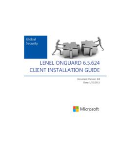 LENEL ONGUARD 6.5.624 CLIENT INSTALLATION …