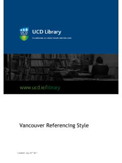 Vancouver Referencing Style - University College Dublin