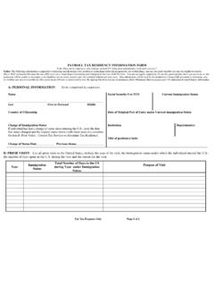 PAYROLL TAX RESIDENCY INFORMATION FORM