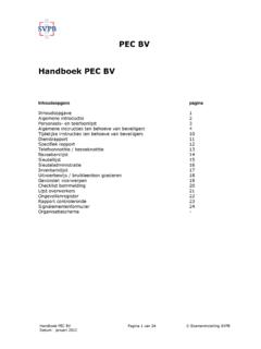 PEC BV Handboek PEC BV - SVPB