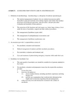 SUBJECT: GUIDELINES FOR PATIENT CARE IN …