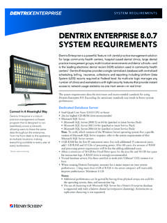DENTRIX ENTERPRISE 8.0.7 SYSTEM REQUIREMENTS