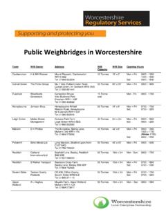 Public Weighbridges in Worcestershire