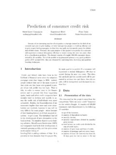 Prediction of consumer credit risk - Machine learning