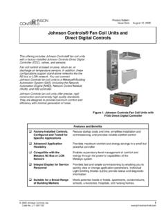 Johnson Controls Fan Coil Units and Direct Digital ...