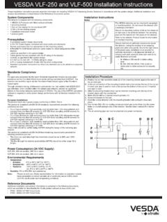 VESDA VLF-250 and VLF-500 Installation Instructions