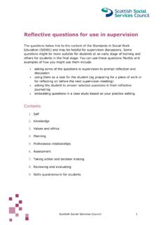 Reflective questions for use in supervision