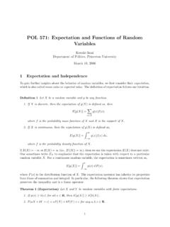 POL571 Lecture Notes: Expectation and Functions of Random ...
