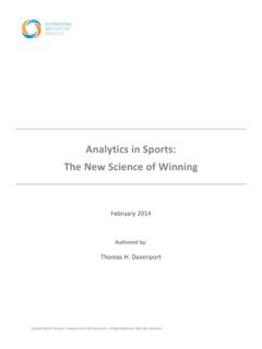 Analytics in Sports: The New Science of Winning