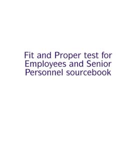 Fit and Proper test for Employees and Senior Personnel ...