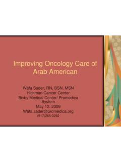 Improving Oncology Care of Arab American - Metro Detroit ONS