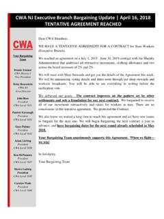CWA NJ Executive Branch Bargaining Update | April 16, 2018 ...