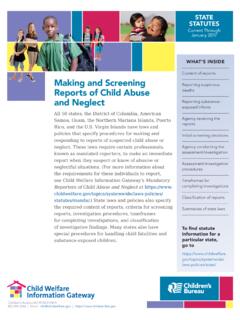 Making and Screening Reports of Child Abuse and Neglect