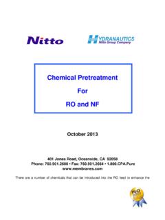 Chemical Pretreatment For RO and NF