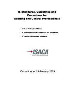 IS Standards, Guidelines and Procedures for Auditing and ...