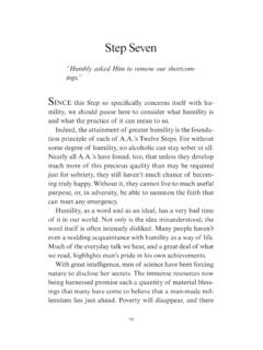 Twelve Steps - Step Seven - (pp. 70-76) - Alcoholics …