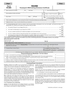 Form MAINE W-4ME Employee’s Withholding Allowance …