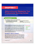 Advancing and Managing Your Professional Nursing Career