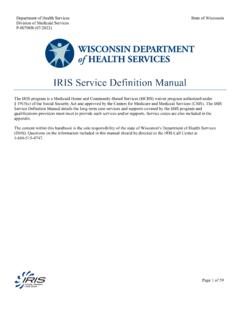 IRIS Service Definition Manual - Wisconsin Department of ...