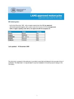 Learner Approved Motorcycle Scheme (LAMS): R-E approved ...