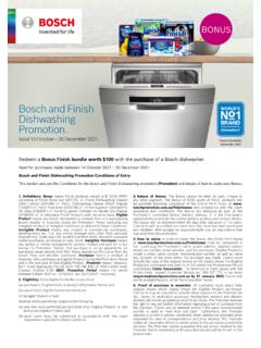 Bosch and Finish Dishwashing Promotion.