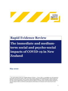 Rapid Evidence Review - The immediate and medium-term ...