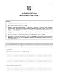 APPLICATION FOR A STUDY PERMIT - southafrica …