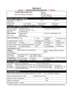 Attachment A Sample~~~~ Internal Incident Reporting Form ...