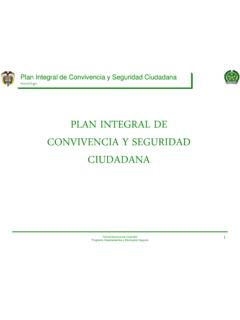 PLAN INTEGRAL DE CONVIVENCIA Y SEGURIDAD CIUDADANA