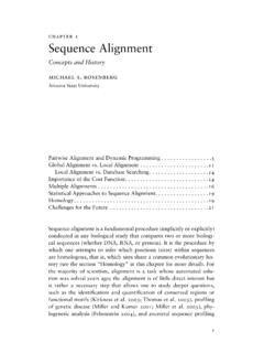 chapter 1 Sequence Alignment - University of California Press