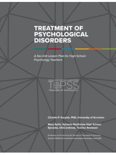 Treatment of Psychological Disorders