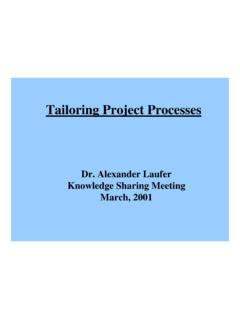 Tailoring Project Processes - NASA