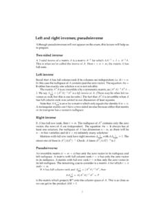 Lecture 33: Left and right inverses; pseudoinverse