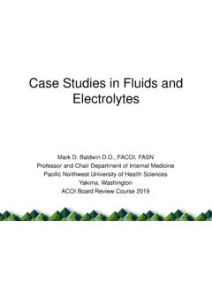 Case Studies in Fluids and Electrolytes