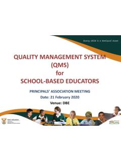 QUALITY MANAGEMENT SYSTEM (QMS) SCHOOL-BASED …