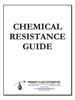 CHEMICAL RESISTANCE GUIDE - Primary Fluid