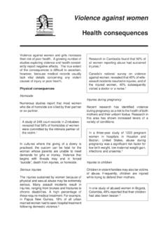 Violence against women Health consequences - who.int