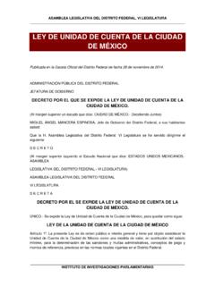 LEY DE UNIDAD DE CUENTA DE LA CIUDAD DE M&#201;XICO