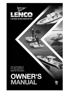 OWNER'S MANUAL - Lenco Marine