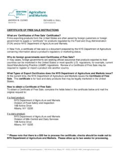 CERTIFICATE OF FREE SALE INSTRUCTIONS