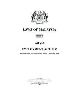 Employment Act 1955 - International Labour Organization