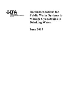 Cyanotoxin Management in Drinking Water - US EPA
