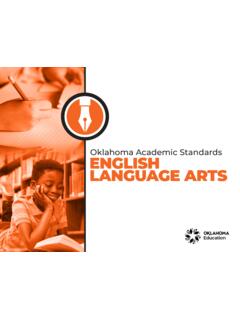 Oklahoma Academic Standards ENGLISH LANGUAGE ARTS