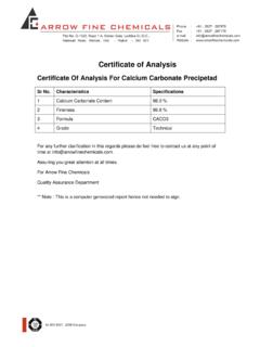 Certificate of Analysis - arrowfinechemicals.com