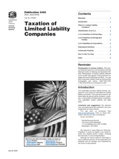 Companies Limited Liability Taxation of - IRS tax forms