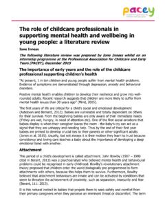 The role of childcare professionals in supporting mental ...